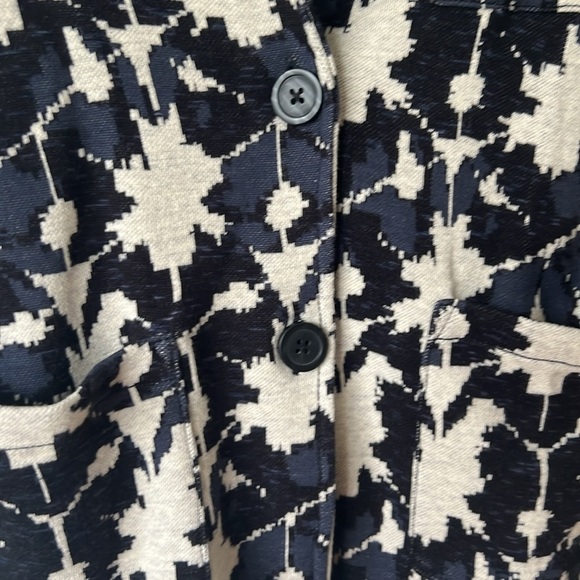 Nic+Zoe Knit Blazer Cardigan Long Sleeve Partial Closure - Blue Cream Size PP - Picture 9 of 15